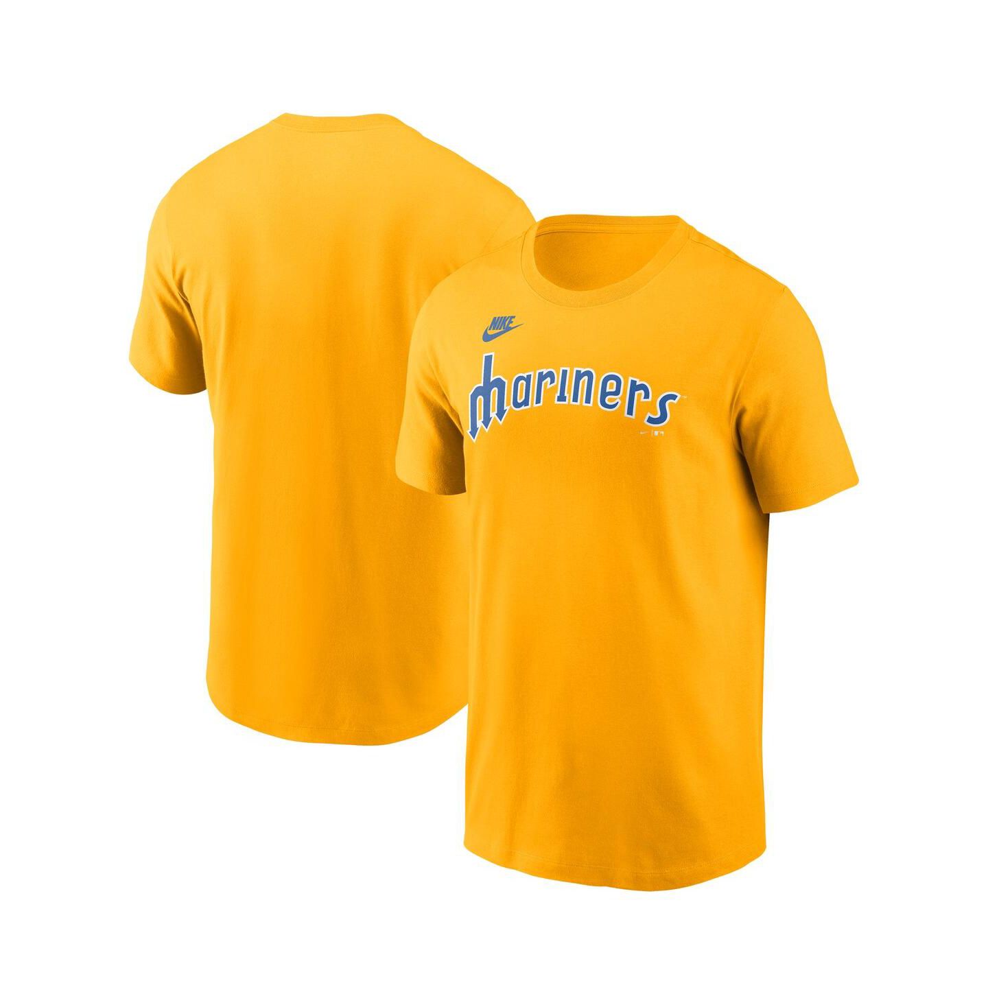 Мужская футболка Nike Gold Seattle Mariners Cooperstown Wordmark — фото 1