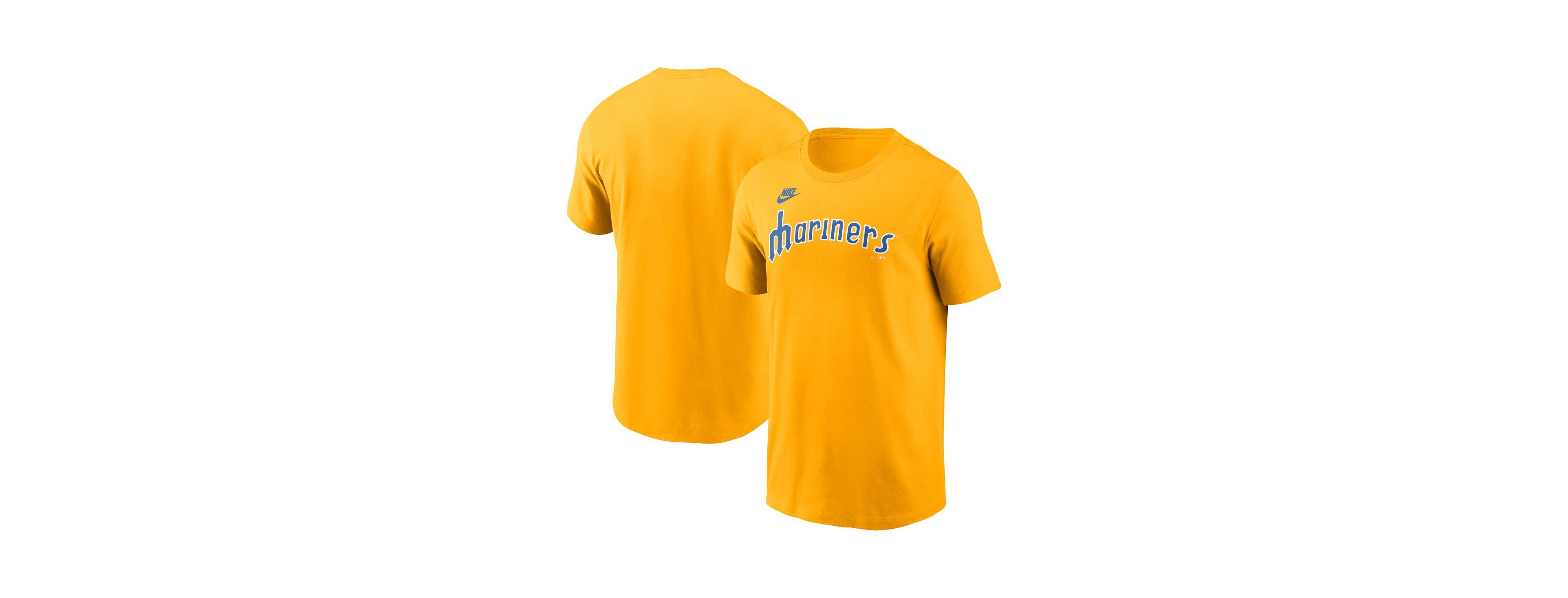 Nike Men's Gold Seattle Mariners Cooperstown Wordmark T-Shirt