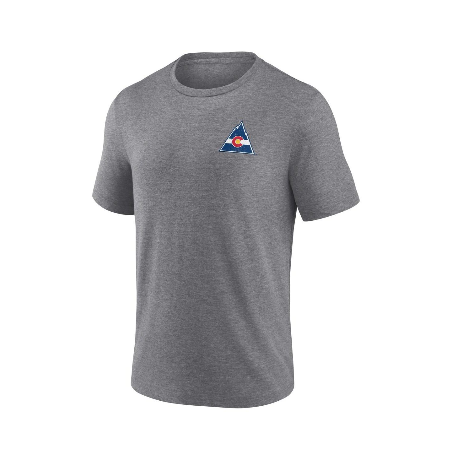 Мужская футболка Fanatics Heather Gray CO Rockies Vintage Hockey Winger Tri-Blend — фото 3