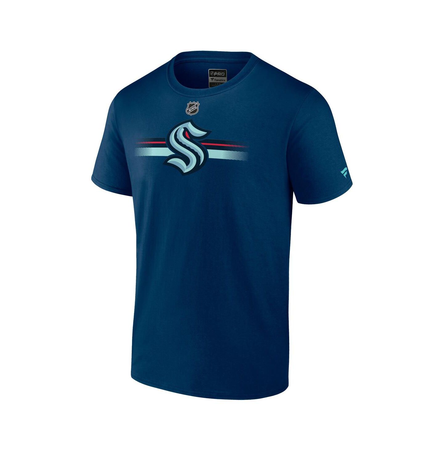 Мужская футболка Fanatics Deep Sea Blue Seattle Kraken Authentic Pro Secondary — фото 3