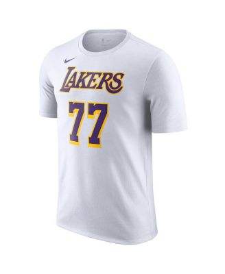 Men's Luka Doncic White Los Angeles Lakers Statement Edition Name Number T-Shirt