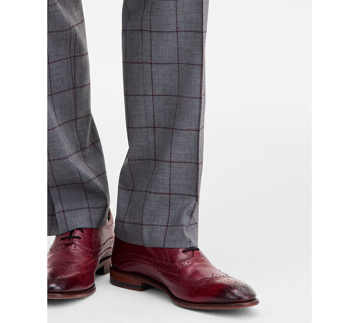 Tayion Collection Men's Classic-fit Windowpane Suit Pants In Gray