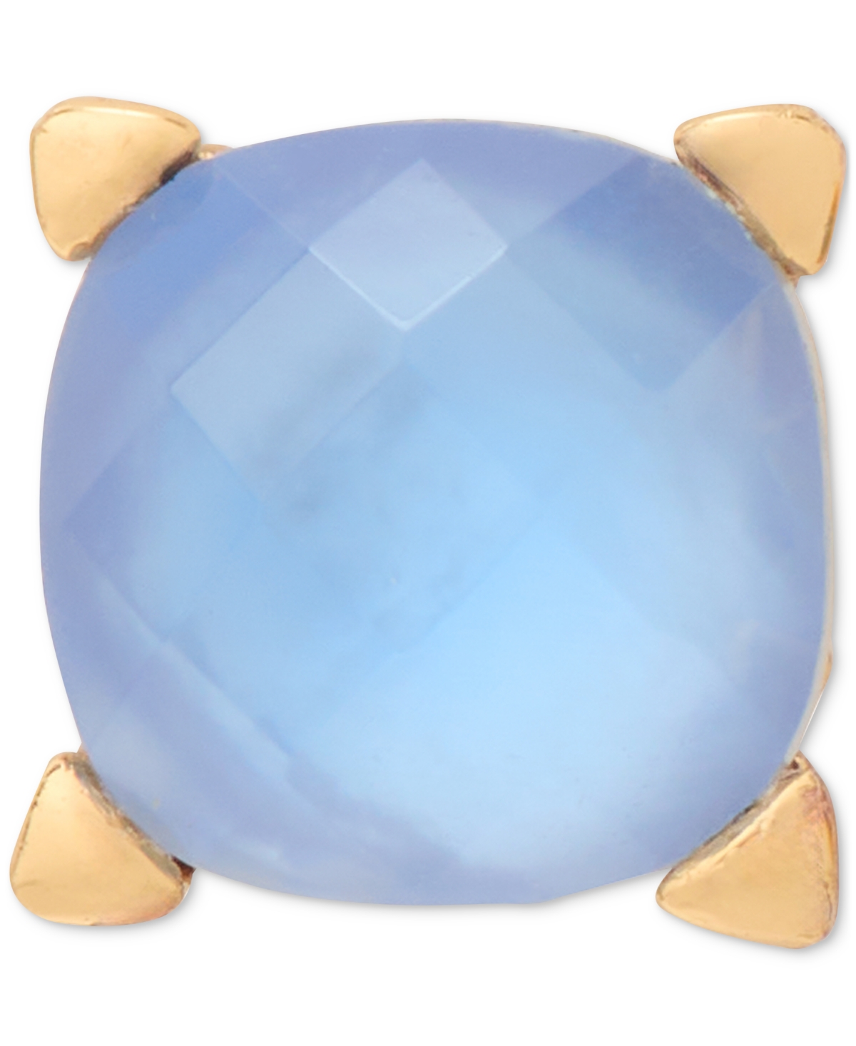 Kate Spade Gold-tone Color Cubic Zirconia Stud Earrings In Blue Gold.