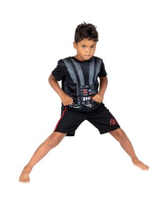 Darth Vader Costume T-Shirt Shorts & Cape 3 Piece