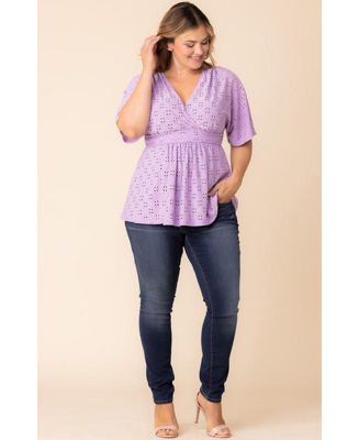Plus Size Sunny Day Eyelet Top