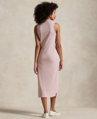 【POLO】Polo Ralph Lauren Stretch Cotton Long Dress Cotton-Blend Polo Dress