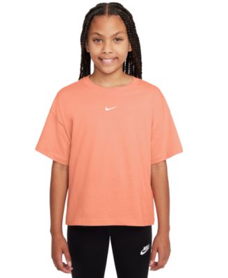 Nike - Big Girls Sportswear Essential Cotton Swoosh Logo T-Shirt
