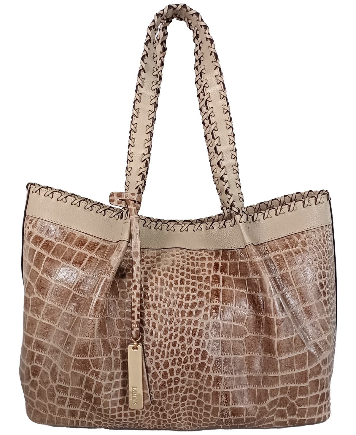 Lodis Moon Large Tote Bag In Safari Croc