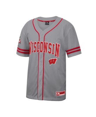 Men's Gray Wisconsin Badgers Free Spirited Baseball Jersey