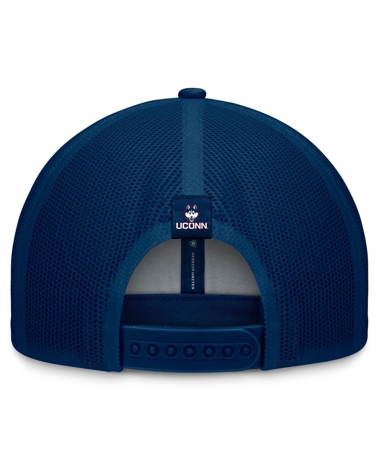 Top Of The World Men's True Navy Uconn Huskies Carson Trucker Adjustable Hat In True Navy