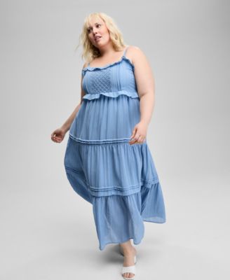 Trendy Plus Size Ruffle-Trim Maxi Dress, Exclusively at Macy's