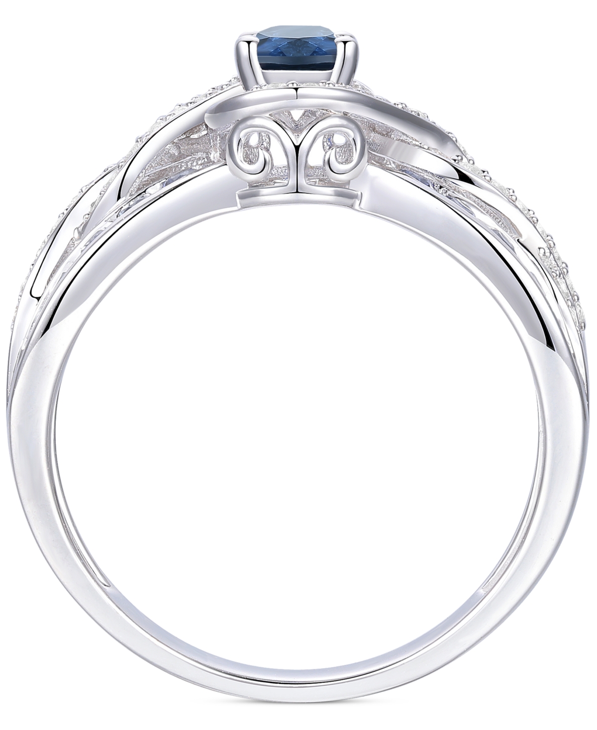 Macy's Emerald (3/8 Ct. T.w.) & Diamond (1/4 Ct. T.w.) Multirow Swirl Ring In 14k Gold (also In Ruby & Sapp In Sapphire