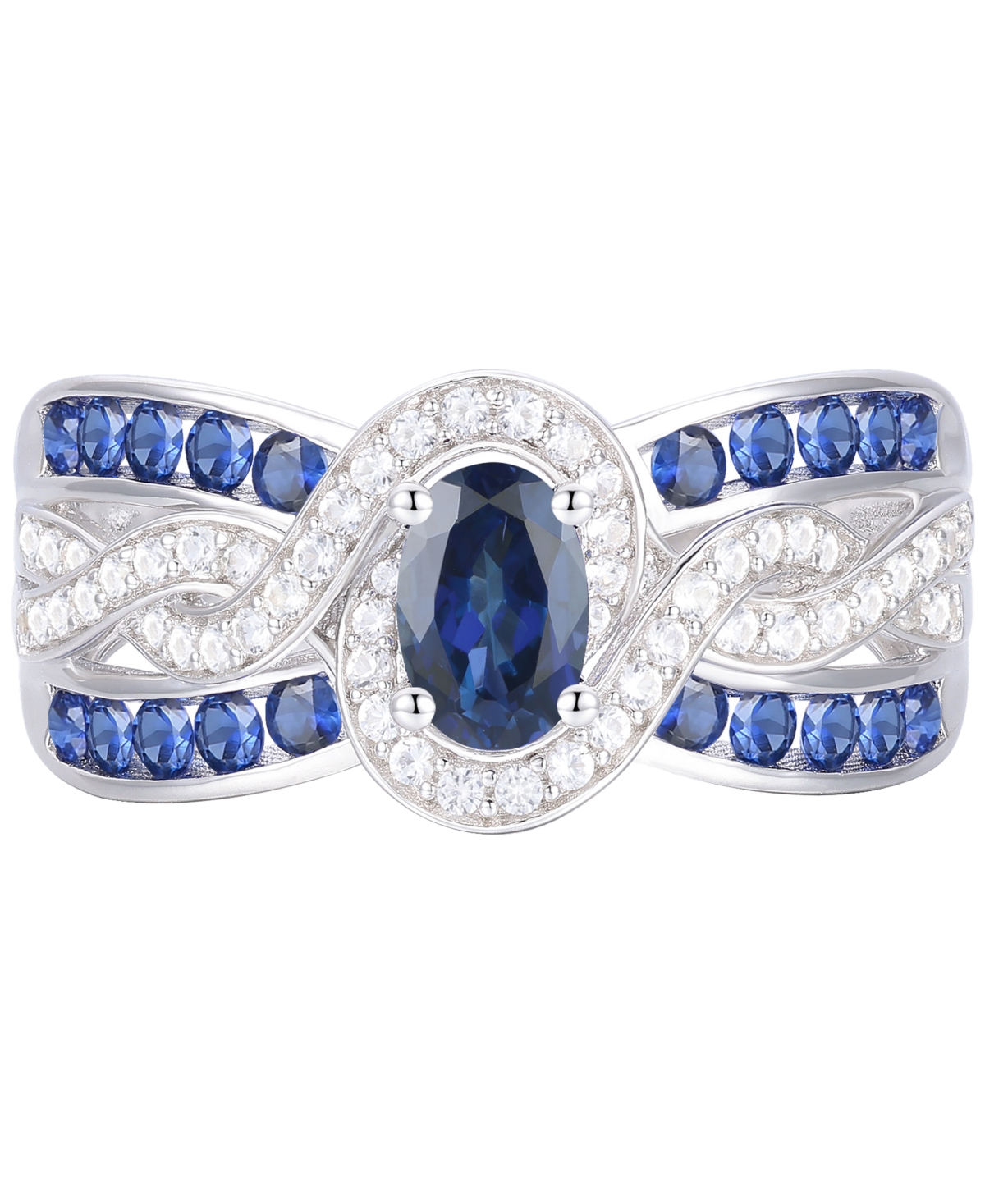 Macy's Emerald (3/8 Ct. T.w.) & Diamond (1/4 Ct. T.w.) Multirow Swirl Ring In 14k Gold (also In Ruby & Sapp In Sapphire