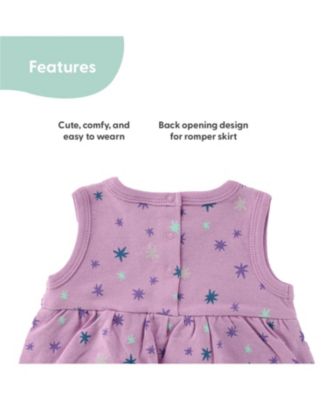Baby Girls Rompers - Lilac Stars, 2 Pack