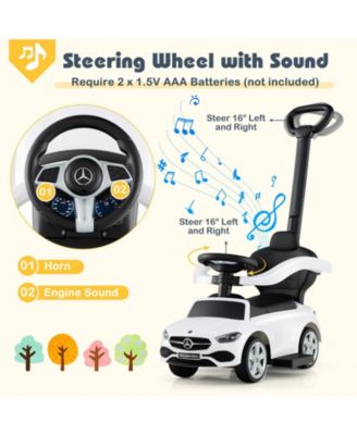 3 in 1 Ride on Push Car Mercedes Benz Toddler Stroller Sliding Car