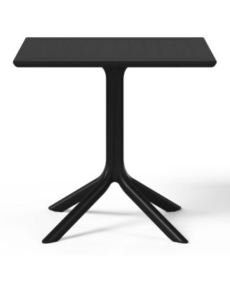 5-Piece Resin Square Patio Dining Table Set with Stackable Patio Dining Chairs