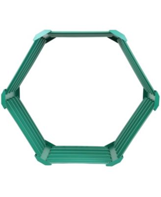 Raised Powder-Coated Steel Hexagon Planter Garden Bed Kit for Plants, Flowers, Vegetables and Herbs - 41" W x 16" Deep