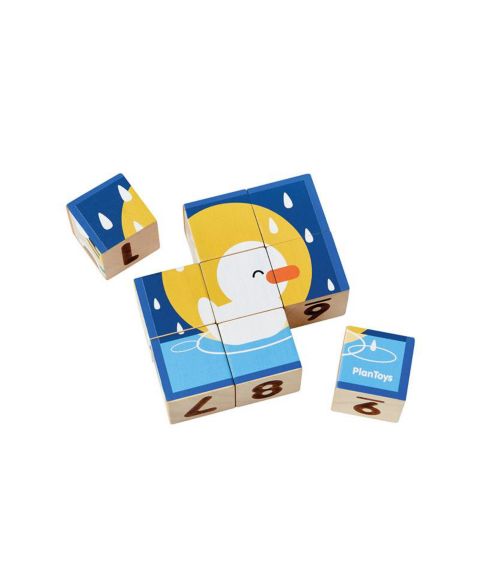 Детские головоломки PlanToys Animal Puzzle Cubes Numbers & Counting 9-Piece Puzzle, от 2 лет