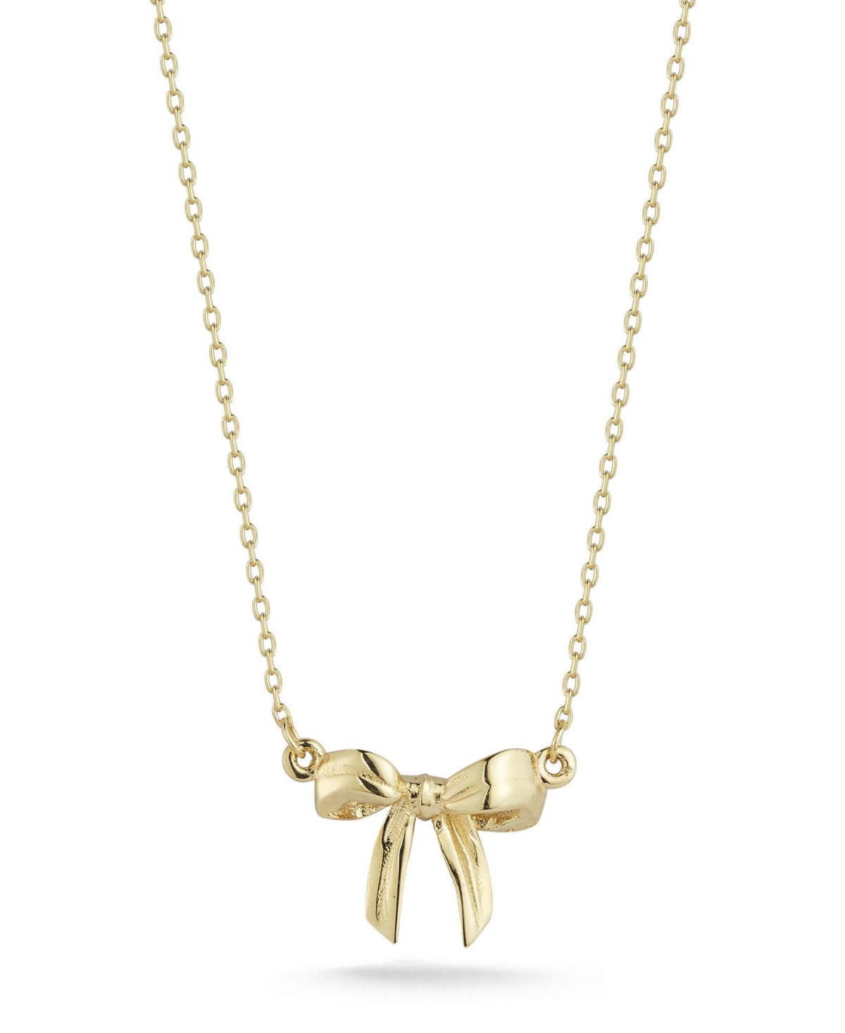 14K Gold Bow Necklace - 14k gold