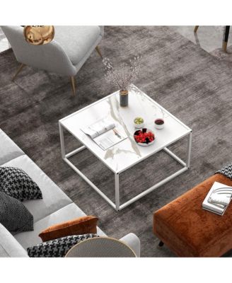 Coffee Table Modern Rectangular Coffee Table Metal Frame