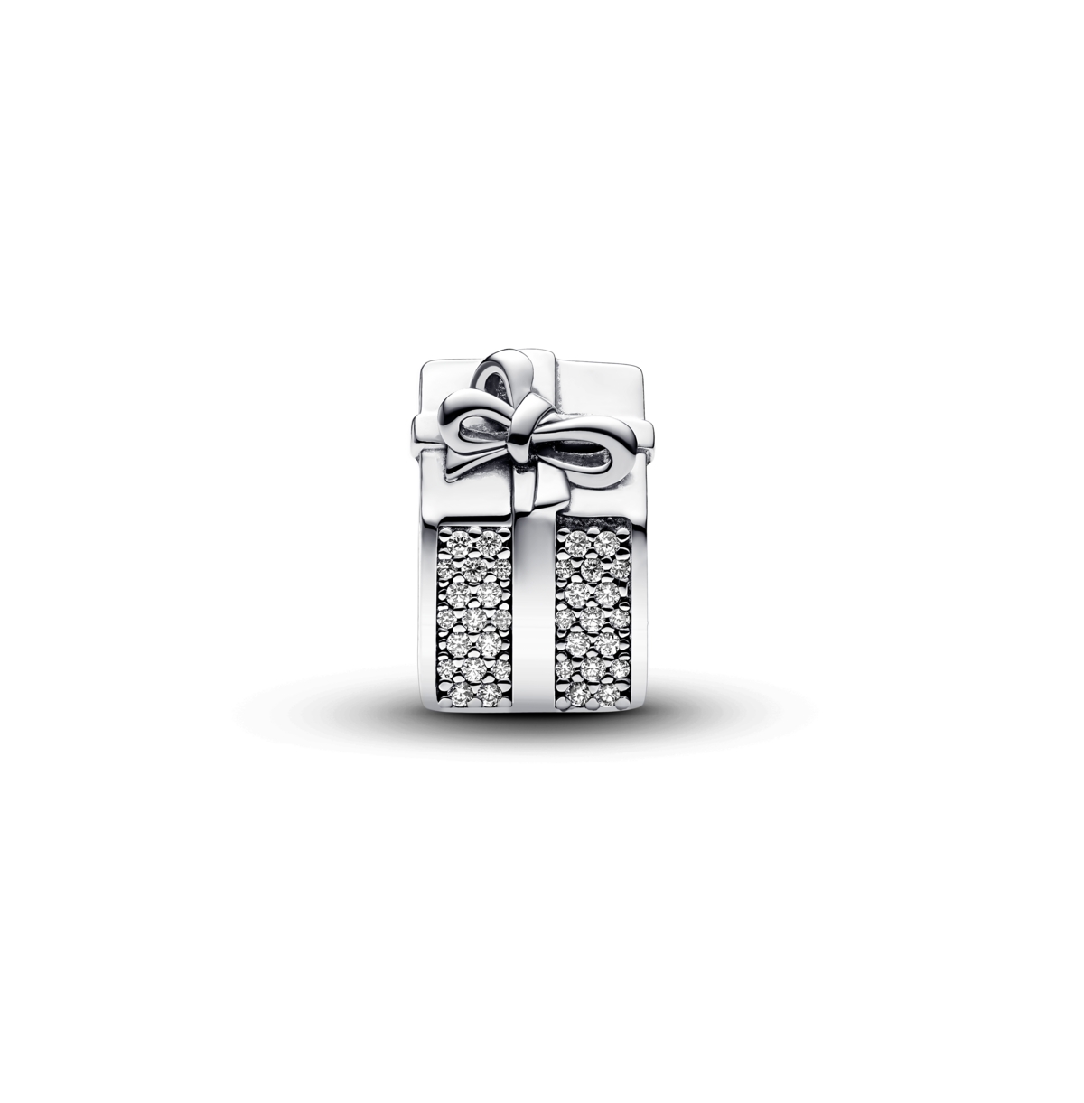 Pandora Sterling Silver Sparkling Gift Box Charms In Sterling Silver