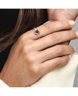 Sterling Silver Birthday Stone Circle Ring