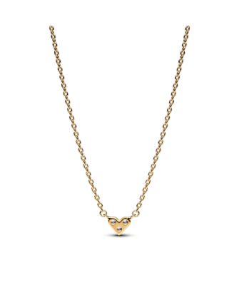 Gold-Plated Triple Stone Heart Collier Pendant Necklace