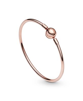 Rose Gold-Plated Barrel Clasp Bangle Bracelet