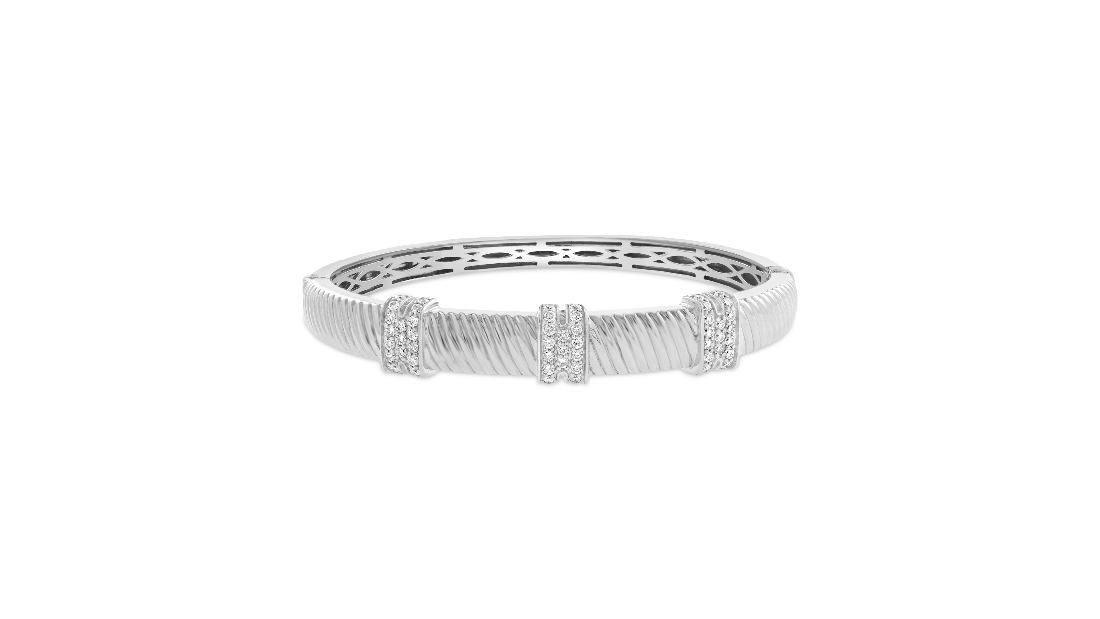 Effy Diamond Bangle Bracelet (1 ct. t.w.) in Sterling Silver