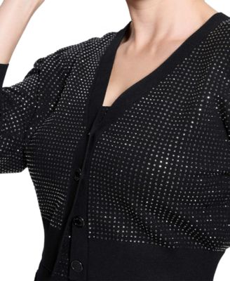 Women's Khloe Rhinestone V-Neck Cardigan Sweater