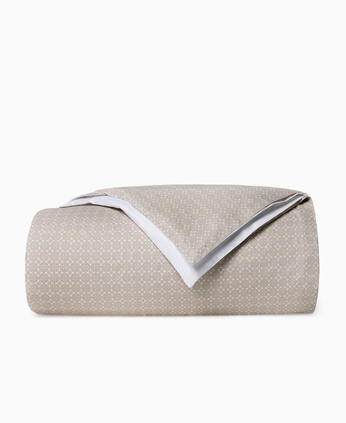 Sferra Sassetta Geometric Design Duvet Cover, Full/queen In Beige