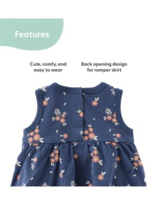 Baby Girls Rompers - 2 Pack, Navy Floral