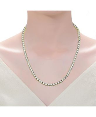 Elegant Round Cubic Zirconia Slim 3MM Tennis Necklace
