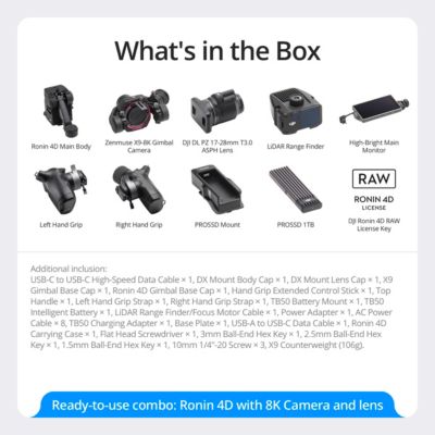 Ronin 4D 4-Axis Cinema Camera 8K Combo Kit with DL PZ 17-28mm T3.0 ASPH Lens