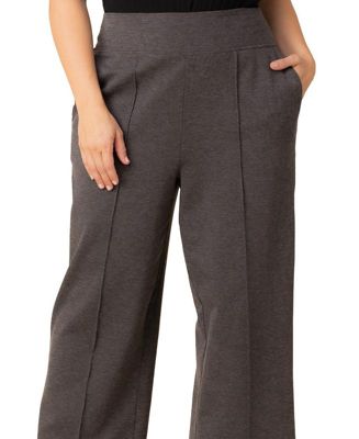 Women's Plus Size Polished Ponte Wide Leg Pants
