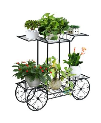 6-Tier Garden Cart Flower Rack Display Decor Pot Plant Holder