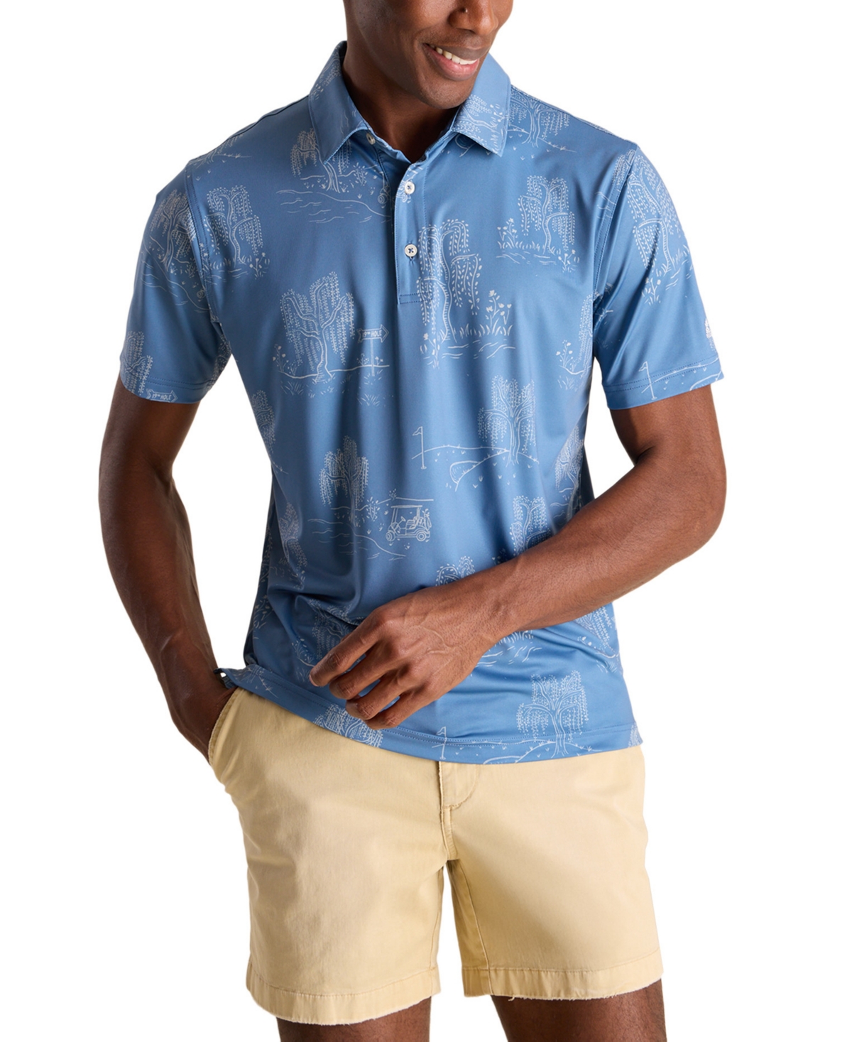 Men's The Golf Course Willow Performance Polo Shirt - Dusty Blue