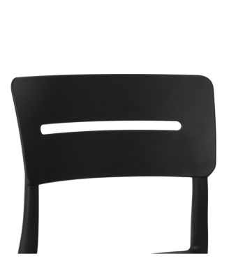 Modern 5-Piece Resin Patio Dining Table Set with Stackable Patio Dining Chairs