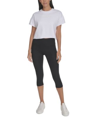 Women's French Terry 2-Tone Logo Crop T-Shirt