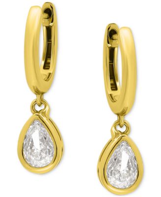 Giani Bernini - Cubic Zirconia Teardrop Huggie Earrings