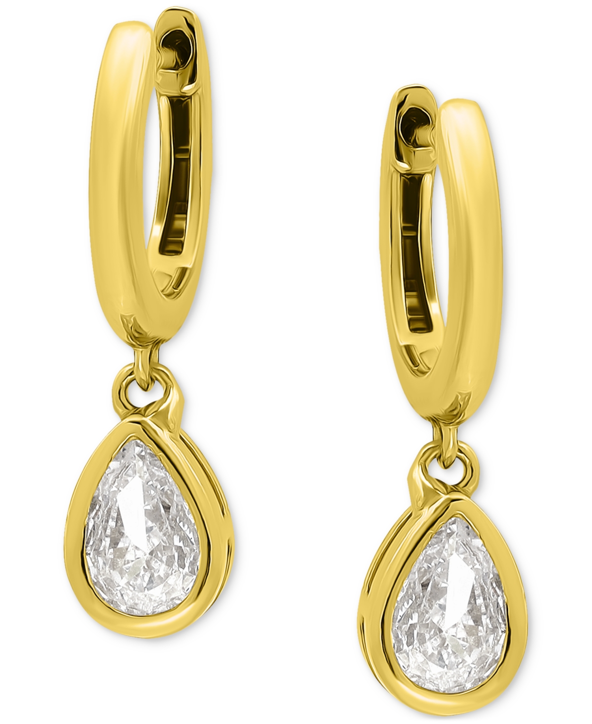 Giani Bernini Cubic Zirconia Teardrop Huggie Earrings In Gold
