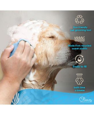 Eco-Friendly Soap Dispensing Pet Scrub Brush, Assorted Colors, Sustainable Grooming Tool for Dogs and Cats