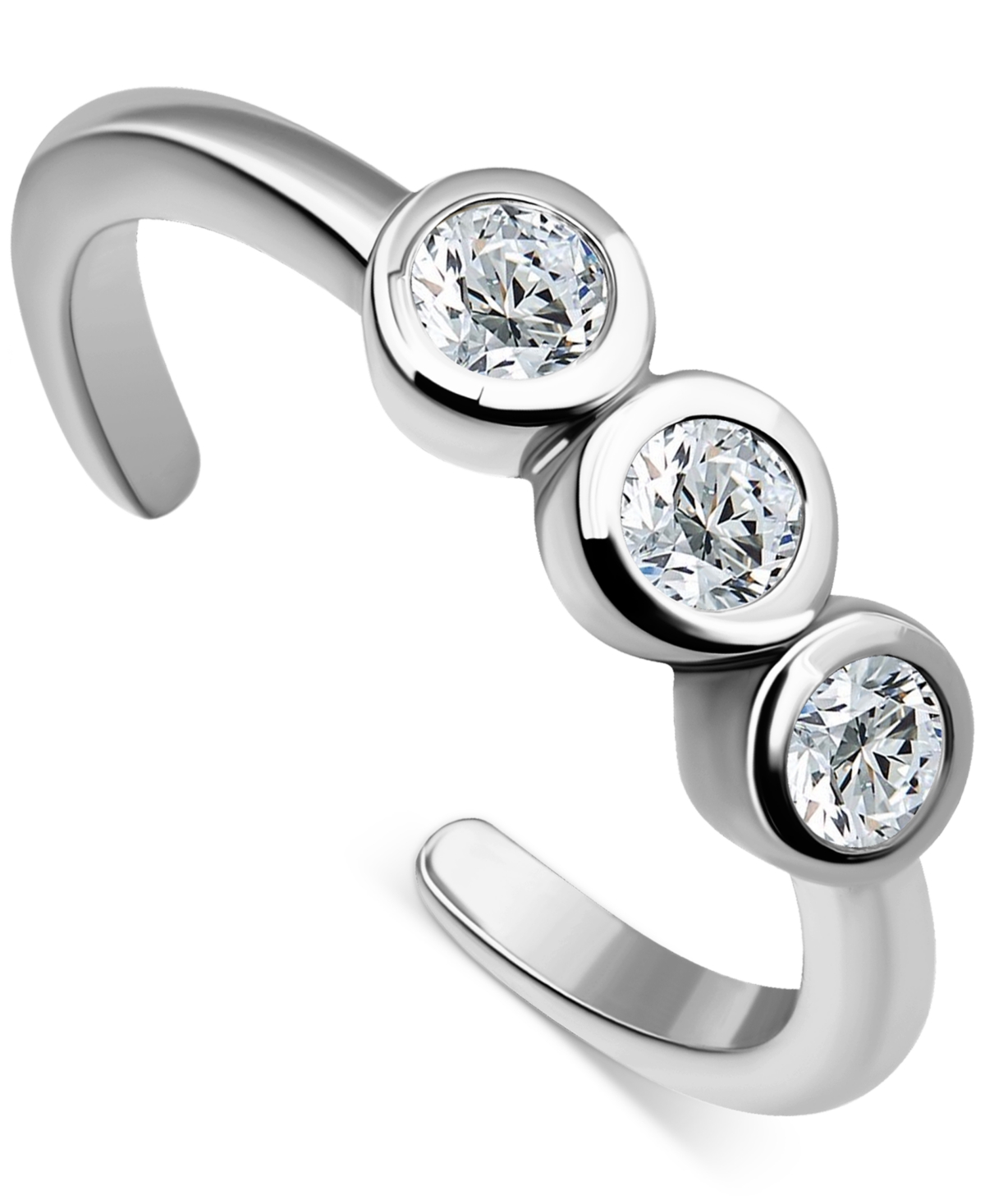 GIANI BERNINI CUBIC ZIRCONIA ADJUSTABLE TOE RING IN STERLING SILVER (ALSO IN 18K GOLD-PLATED STERLING SILVER), EXC 
