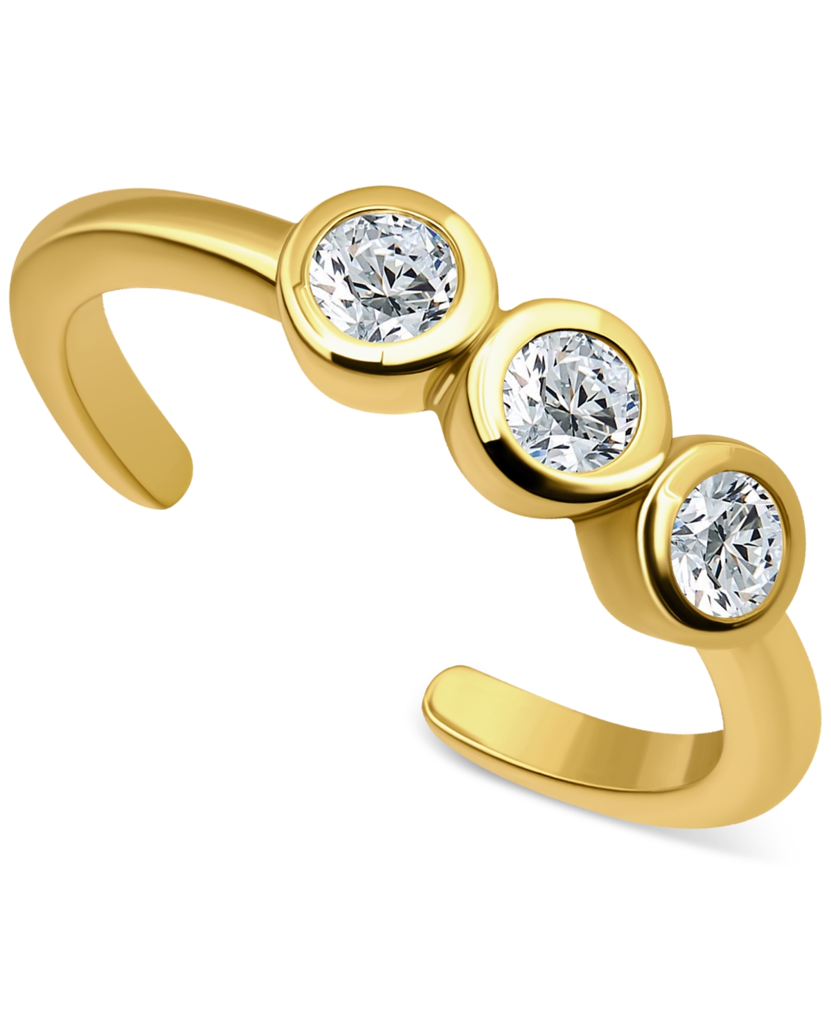 GIANI BERNINI CUBIC ZIRCONIA ADJUSTABLE TOE RING IN STERLING SILVER (ALSO IN 18K GOLD-PLATED STERLING SILVER), EXC 