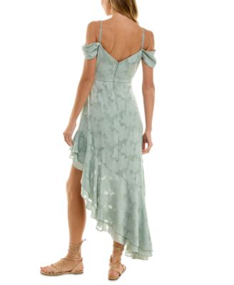 Juniors' Textured Draped High-Low Dress