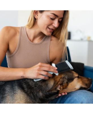 Blue Double-Sided Flexible Slicker Brush for Pets, Eco-Friendly Grooming Tool for Dogs and Cats