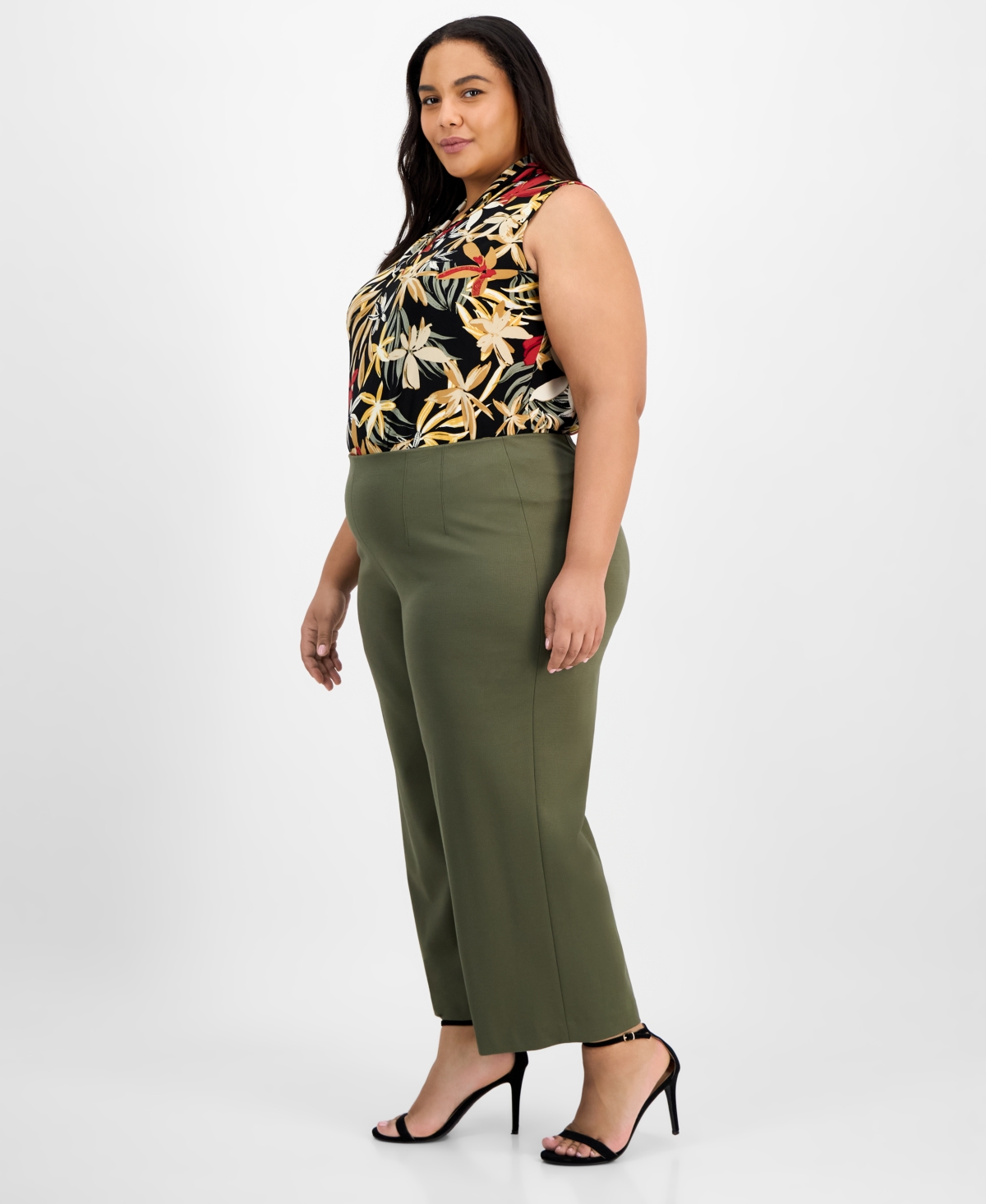 Anne Klein Plus Size Pull-on High-rise Pants