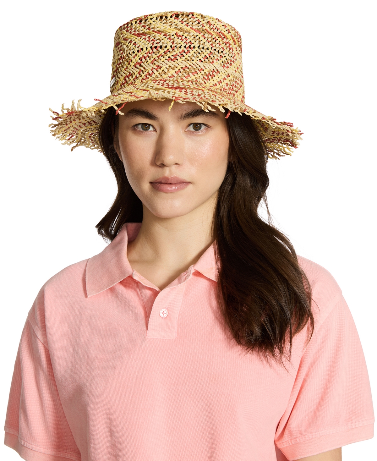 Steve Madden H-coley Coastal Chevron Straw Bucket Hat