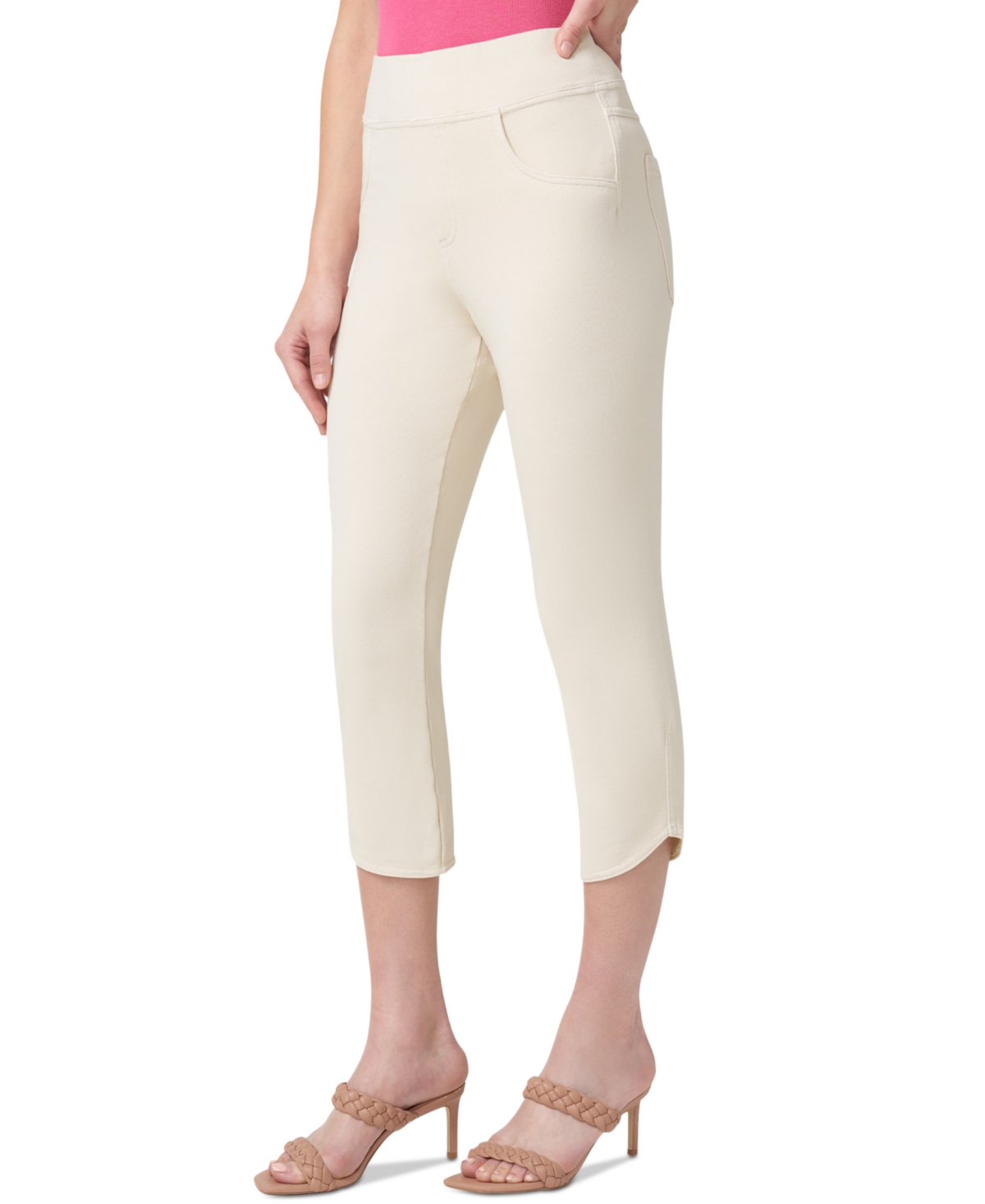 Hue Women's Game Changing Tulip-hem Denim Capri Leggings In Pumice Stone