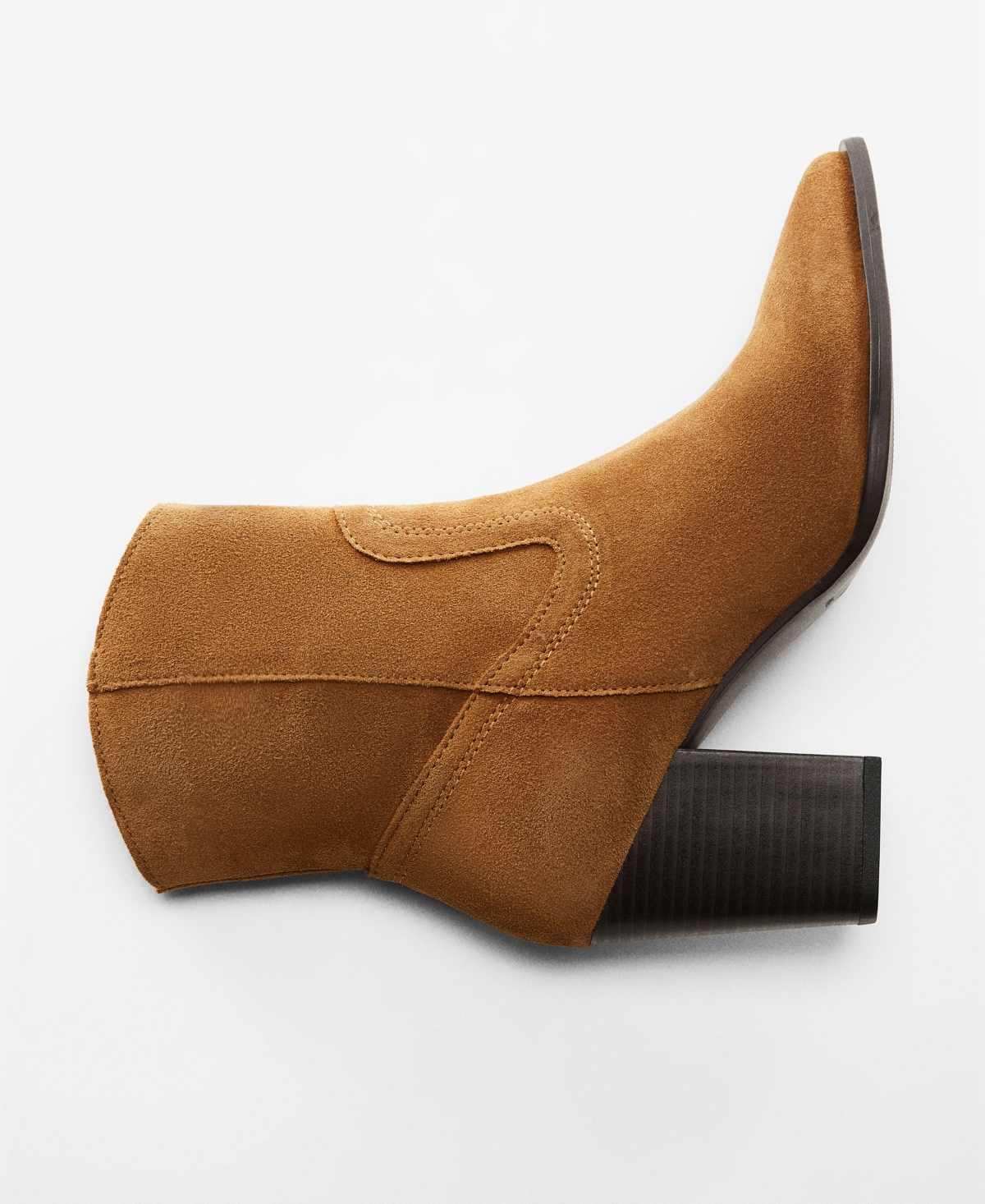 Shop Mango Women's Suede Leather Boots In Brown